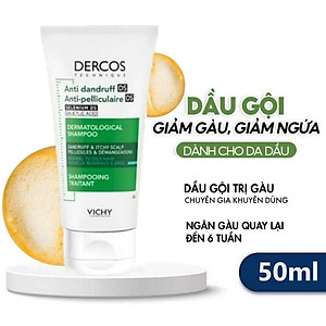 Dầu Gội Giảm Gàu Cho Da Đầu Dầu Ngứa Vichy Dercos Anti Dandruff Ds Dermatological Shampoo 50ml