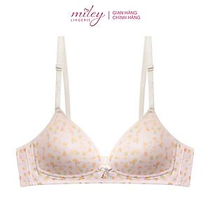 Áo Ngực Nữ Không Gọng Thun Lạnh Mút Mỏng Hoa Văn Active Miley Lingerie - Màu hồng nhạt BRM13015