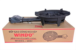  COMBO BẾP GAS CÔNG NGHIỆP HẨM WINDO 280 ( ĐEN ) + TẶNG BÔ VAN DÂY - HÀNG CHÍNH HÃNG
