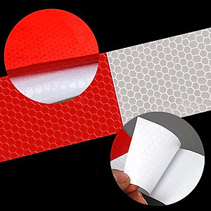 Cuộn Phản Quang 2 Màu Đỏ Trắng Bóc Dán Cho Xe Tải, Xe Container, Xe Hơi, Xe Ô tô Dài 45 Mét/ Cuộn Giúp An Toàn Ban Đêm Mai Lee