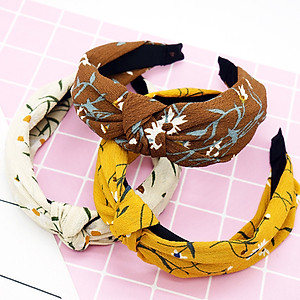 Bờm nữ bản to hoa lá dễ thương BN58 (Chọn mầu)