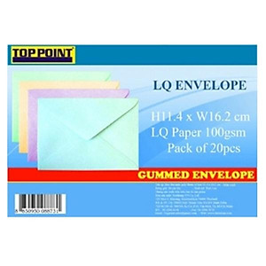 Bao Thư Màu Giấy Thơm Toppoint 11.4 x 16.2cm - Hồng (20 Cái/Lốc)