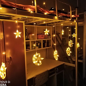 Dây Đèn LED Rèm Trăng Sao Chống Thấm Nước Trang Trí Ngoài Trời - Dài 2.5 Mét