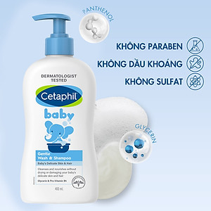 Sữa tắm gội toàn thân Cetaphil Baby Gentle Wash & Shampoo 2 in 1 400ml