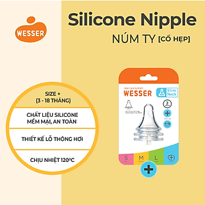 Núm ty Cổ Hẹp Wesser S/M/L/+ (2 cái/hộp)