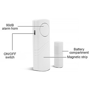 Chuông báo động chống trộm gắn cửa không dây cảm ứng từ, kêu to có công tắc, Chất lượng cao, bền bỉ - Hàng chính hãng