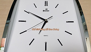 Đồng Hồ KIM TRÔI EASTAR Mặt Kính Cong Cao Cấp - Mặt Chữ nhật Ánh Kim - Tặng Pin Maxell - BH 1 Năm - Decor Trang Trí Treo Tường