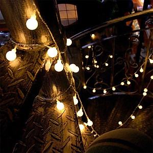 Dây Bóng Đèn LED Tròn Trang Trí (100 Bóng) (10m) (220V) - Trắng Ấm