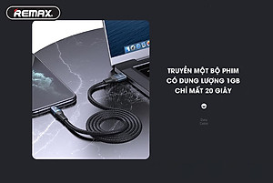 Cáp sạc USB to IP Remax RC-152i chiều dài 1m sạc 2.4A và truyền dữ liệu đồng thời 480MB/s có đèn tiện lợi - Hàng chính hãng