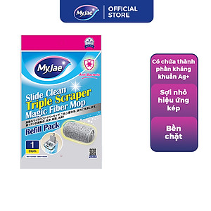 (Chọn Loại) Bông Lau Thay Thế MyJae Sợi Microfiber Dành Cho Cây Lau Nhà Tự Vắt 2 Ngăn 33cm x 12cm