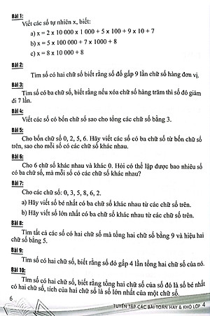 Tuyển Tập Các Bài Toán Hay Và Khó 4 (Theo Chương Trình Giáo Dục Phổ Thông Mới)