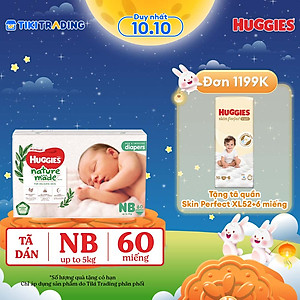 Tã Dán Siêu Cao Cấp Huggies Platinum Naturemade NB60 (60 Miếng)