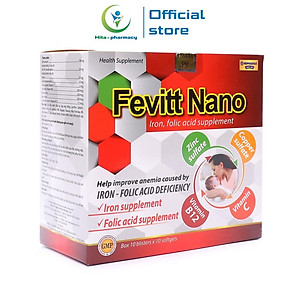 Bổ máu Fevitt Nano HDPHARMA bổ sung Sắt hữu cơ Fumarat, Acid Folic 100 viên