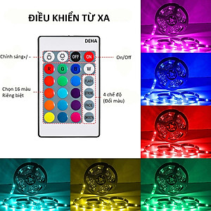 Led dây dán RGB đổi màu trang trí dán tường, máy tính, bàn làm việc, đèn led 5050, 2835 - Chính hãng DEHA