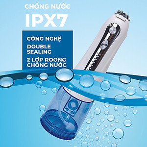 Tăm nước cầm tay H2ofloss HF-2 phiên bản nâng cấp được phân phối độc quyền với nút mở bình nước tiện lợi, tặng kèm 7 đầu tăm, củ sạc nguồn thấp