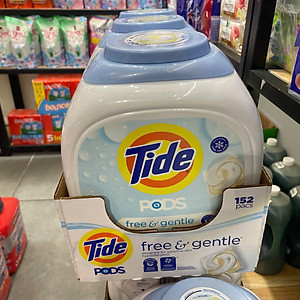 Viên Giặt Xả Quần Áo Tide Pods Free & Gentle 152 Viên 3,45kg Hàng Nhập Mỹ