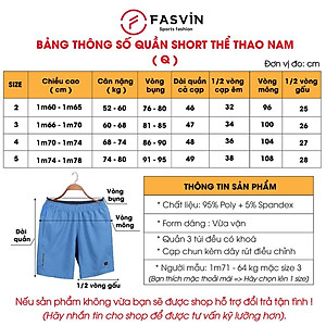 Quần đùi nam Fasvin Q20207.HN quần short thể thao vải gió chun chất lượng cao mềm mại thoáng mát không bai không xù