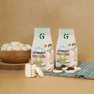 Bánh snack ăn dặm hữu cơ cho bé GUfoods - Thành phần gạo organic, Không gia vị, Dễ Tiêu hoá, Phù hợp cho bé từ 1 tuổi