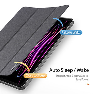 Bao Da Dành Cho iPad Pro 12.9 2020 / 2021 / 2022 Dux Ducis Domo Series Có Khe Cắm Bút, Tự Động Tắt Mở - Hàng Chính Hãng