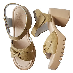 Giày Sandal Cao Gót Da Bò BIGGBEN Cao 8 Phân SDCG129