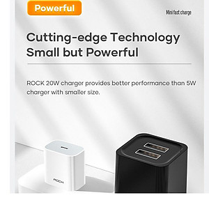 Củ sạc nhanh Rockspace T18 dành cho iphone 20W chuẩn PD, cổng ra typeC - Hàng chính hãng 