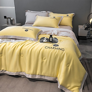 Bộ chăn ga gối phi lụa sang trọng mẫu mới năm 2023