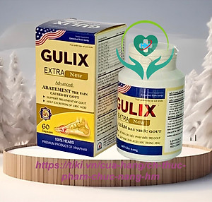 ￼Viên Gout  GULIX Extra new Vinaphar Hộp 60 Viên - Tăng cường chuyển hóa, lợi tiểu, giúp đào thải acid uric trong máu