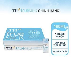 Thùng 48 hộp sữa tươi tiệt trùng TH True Milk  nguyên chất 180ml