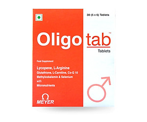 Thực phẩm bảo vệ sức khỏe OLIGOTAB TABLETS, hỗ trợ khả năng sinh sản bình thường cho nam giới. Hộp 30 viên