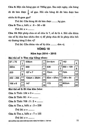 Sách Bồi Dưỡng Học Sinh Giỏi Qua Các Vòng Thi Toán Lớp 3 (Tập 2)