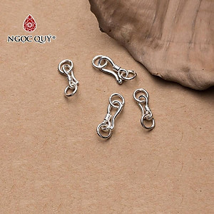 Charm bạc móc khóa kết vòng tay, dây chuỗi 13mm - Ngọc Quý Gemstones