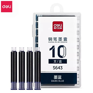 Bút Máy Học Sinh Cao Cấp Deli Bút Luyện Viết Chữ Đẹp -Tặng 1 Ống Mực- Cố Định Cách Cầm Nắm - Màu Pastel Xinh Xắn