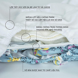 Bỉm Vải Cho Bé, Quần Tã Vải Cao Cấp Goodmama Chống Tràn Chống Hăm Cho Bé Size M,L