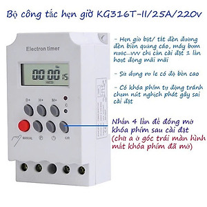 Bộ Công Tắc Hẹn Giờ Bật Tắt Thiết Bị Điện Tự Động KG316 T-II – 16 Chương Trình Cài Đặt Dễ Dàng