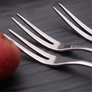 Bộ 10 Nĩa Hoa Quả Inox Cao Cấp Loại Đầu 2 Răng - Nĩa Ăn Trái Cây Đồ Tráng Miệng Cao Cấp - Hàng Loại 1 - Chính Hãng MINIIN