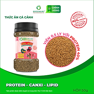 Thức ăn Cá 7 Màu GREENABC - Guppy & Betta – Hàm lượng protein 40% giúp tăng trưởng nhanh, lên màu đẹp, đề kháng tốt – Hộp 50g