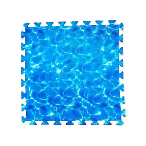 Bộ 4 tấm Thảm xốp lót sàn Thoại Tân Thành an toàn cho bé - hình sóng biển màu xanh dương - kích thước 1 tấm 60x60cm, độ dày khoảng 0,9 - 1cm