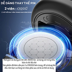 Còi xe đạp điện, chuông xe báo động mini EH2 nhỏ gọn, âm thanh 120dB (màu xanh) chống nước gắn trước ghi đông xe đạp (kèm sẵn pin Cr2032) Mai Lee