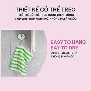 Khăn lau sợi tre MyJae lau bếp, lau tay, 2 mặt có móc treo 23cm x 18cm (3 Cái/Gói)