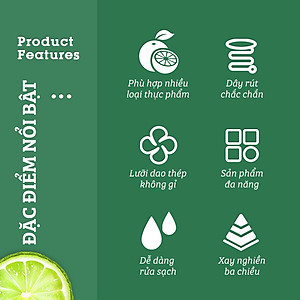 Dụng Cụ Xay Thịt , Nghiền Tỏi Ớt Cầm Tay Damas A363 - Thao Tác 1 Chạm Dễ Dàng Tiện Lợi - Bảo Hành Chính Hãng - Hàng Nhập Khẩu