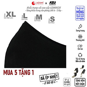 Khẩu trang vải Azumikichi màu đen, khẩu trang thời trang cao cấp sang trọng