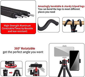 ULANZI MT-11 - HÀNG CHÍNH HÃNG - Chân Tripod bạch tuộc dành cho Máy ảnh và Điện thoại (Tích hợp ngàm kẹp cho điện thoại)
