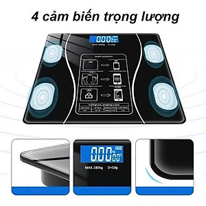 Cân Điện Tử Bluetooth Sạc USB, Cân Sức Khỏe Thông Minh Kết Nối App Đo Chỉ Số Cơ Thể Chính Xác - HÀNG CHÍNH HÃNG MINIIN