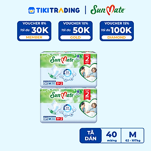 [Mẫu mới] Combo 2 Tã dán người lớn SunMate XA2 mới size M-18+2 miếng