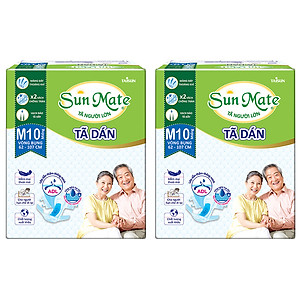 Combo 2 Tã Dán Người Lớn SunMate G2 Size M10 (10 Miếng)