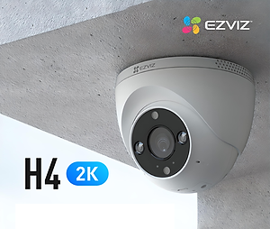 Camera Wifi Ezviz Dome H4 3MP 2K đàm thoại 2 chiều, ghi hình màu ban đêm - hàng chính hãng