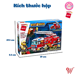 Đồ chơi lắp ráp xếp hình cứu hỏa Qman 2807 – Ô TÔ CỨU HỎA (366 mảnh ghép) dành cho bé trai trên 6 tuổi