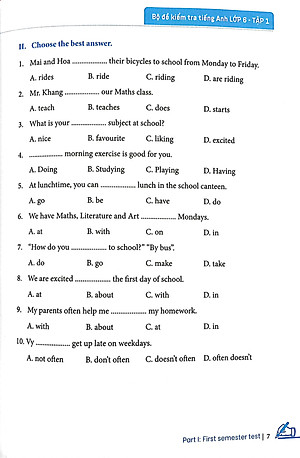 Global Success - Bộ Đề Kiểm Tra Tiếng Anh Lớp 6 - Tập 1 (Có Đáp Án)