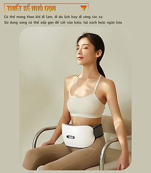 Máy Massage Bụng Cao Cấp Nikio NK-166DC - Công Nghệ Xoa Bóp Kết Hợp Hồng Ngoại Hiện Đại, Hỗ Trợ Cải Thiện Vòng 2 Cực Nhanh, Pin Sạc Tiện Lợi