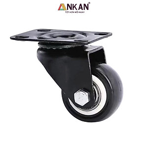 Bánh Xe Đẩy Hàng Có Bạc Đạn Và Khóa ANKAN, Bánh Xe Nhựa PVC Mini 40mm